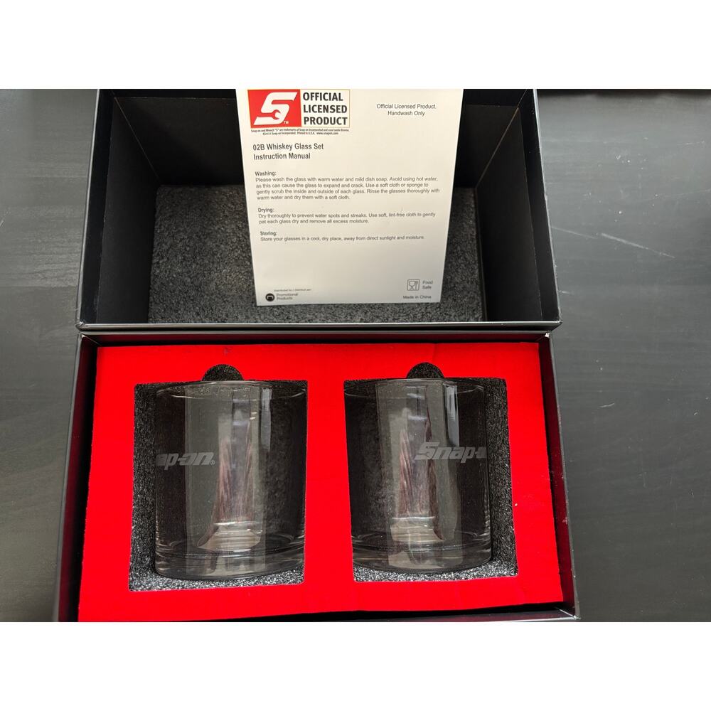 Snap-on Tools Whiskey Glass Set Officially Licensed Product New In Box